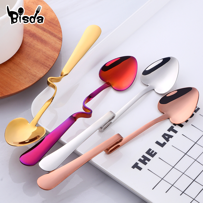 Gold Cutlery Flatware - Cucchiaio da caffè a forma di