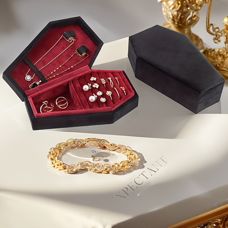 Velvet Jewelry Box - Regalo personalizzato Halloween Velluto Bara Portagioie