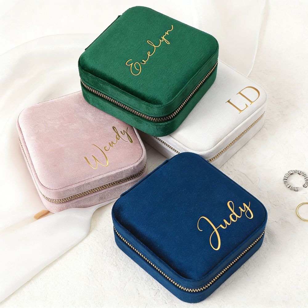 Velvet Jewelry Box - Portagioie personalizzato Custodia da viaggio in