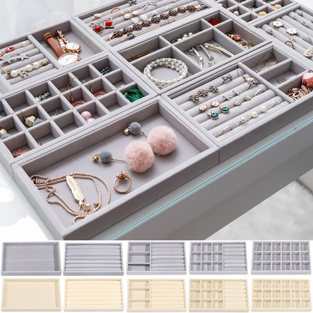 Velvet Jewelry Box - Scatola Organizer Impilabile in Velluto per