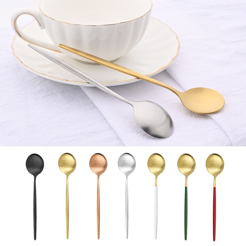 Gold Cutlery Flatware - 6 pezzi piccolo cucchiaio opaco tè