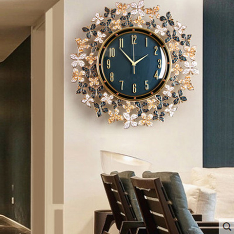 Luxury Lifestyle Homes - Orologio da parete con farfalla smaltata,
