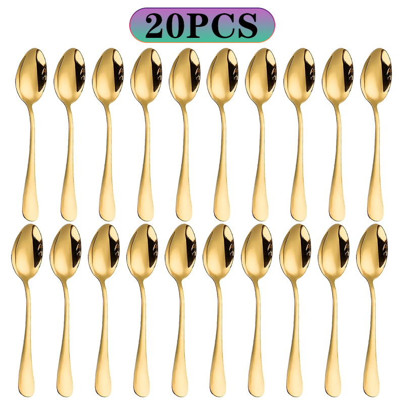 Set di 6/10/20 Cucchiaini in A - Gold Cutlery Flatware recensione e prezzo